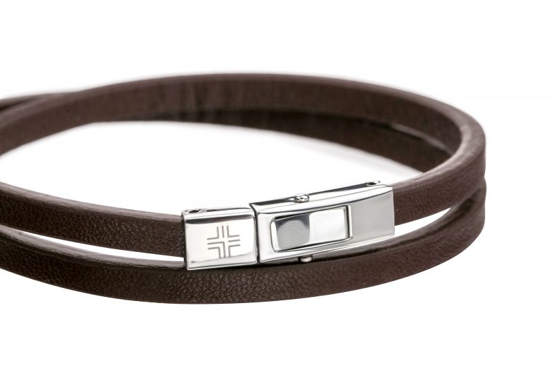 Gift set Dark brown/Silver Genuine leather/Stainless steel - Image 4