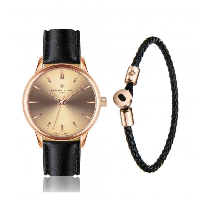 Lugano black leather set