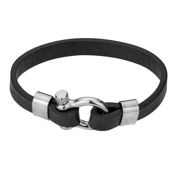 Paul Black/Silver Genuine Leather/Stainless steel