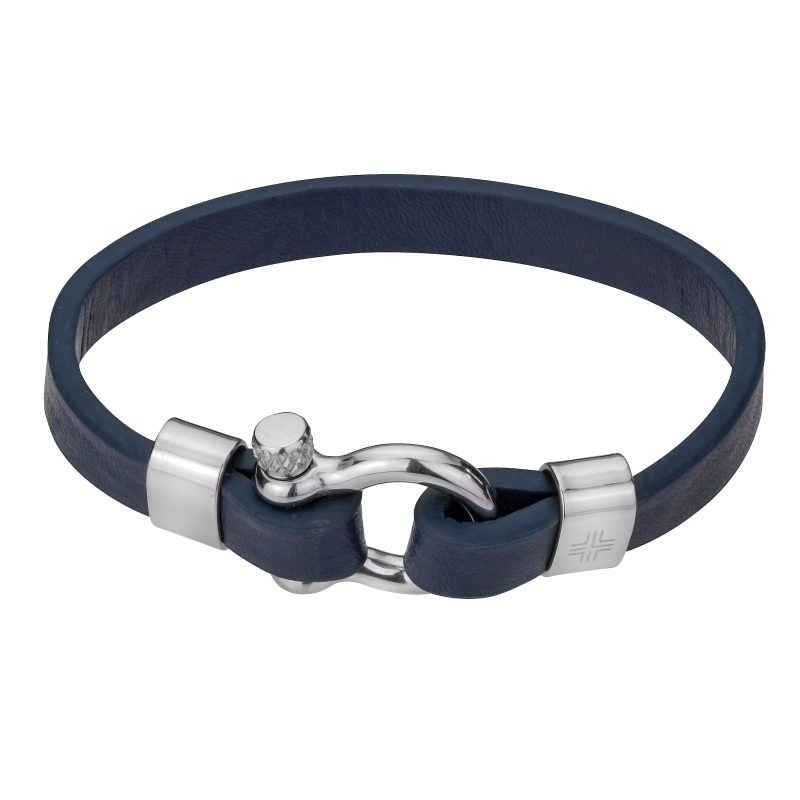 Paul Dark blue/Silver Genuine Leather/Stainless steel