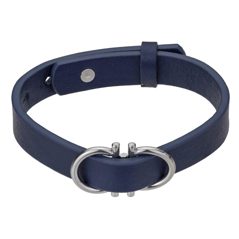 Christian  Dark blue/Silver Genuine Leather/Stainless steel