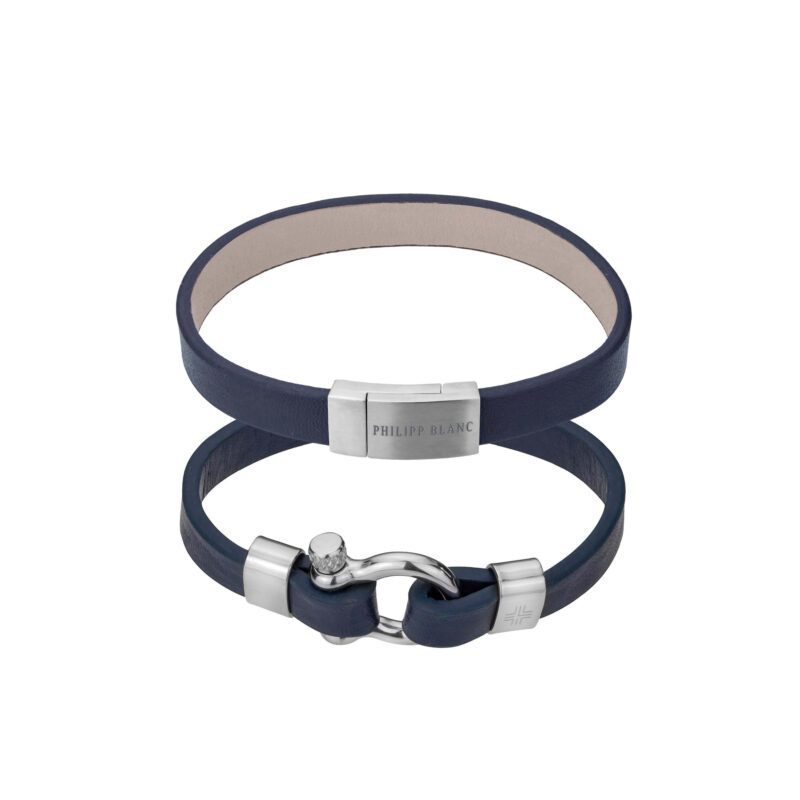 Paul Dark blue/Silver Genuine Leather/Stainless steel