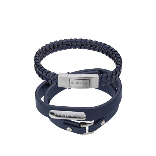 Andreas  Dark blue/Silver Genuine Leather/Stainless steel
