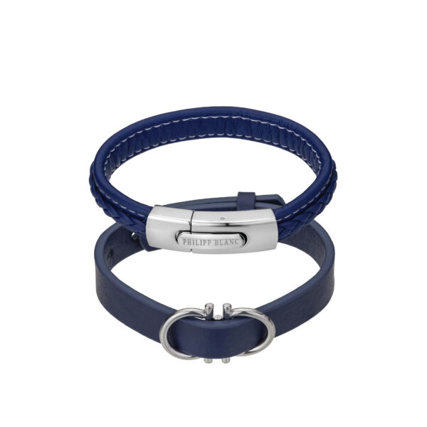 Henry Dark blue/Silver Genuine Leather/Stainless steel