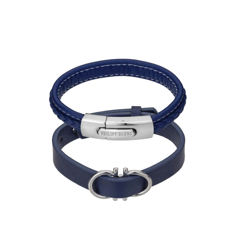 Henry Dark blue/Silver Genuine Leather/Stainless steel