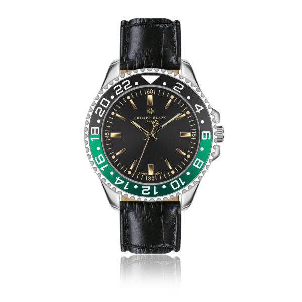 Glarus Black croco Padded and stitched croco