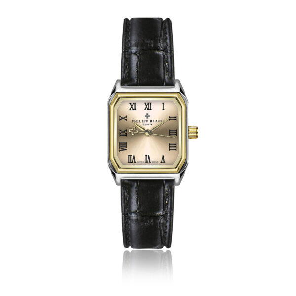 Delémont Black Padded and stitched croco