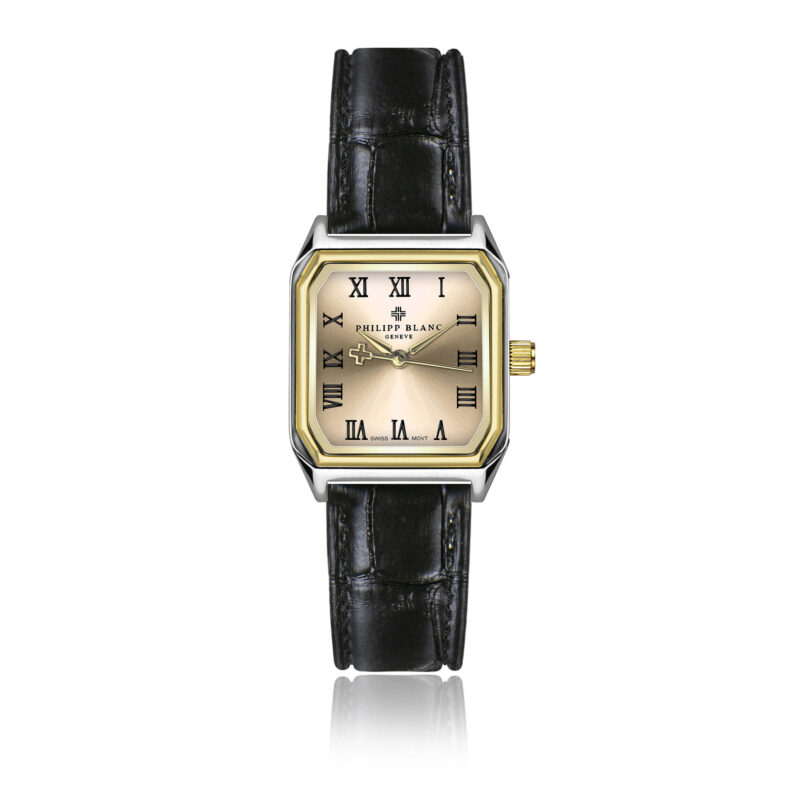 Delémont Black Padded and stitched croco