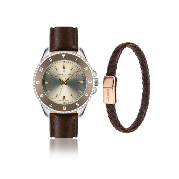 Avenches Brown Padded and stitched croco Set