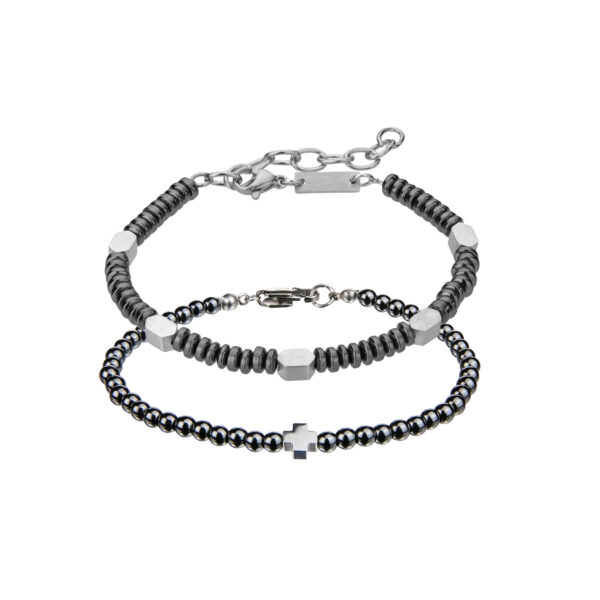 Benjamin Dark grey Stainless steel/hematite